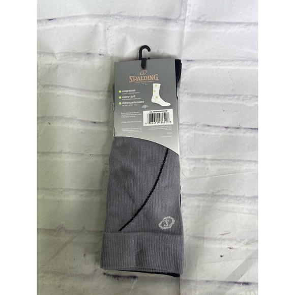 Spalding Athletic Compression Mid Calf Crew Socks 2 Pairs Womens Shoe Size 4-10 - Picture 4 of 5